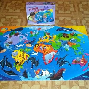 Floor Puzzle First World Map 36 pieces 2' x 3'